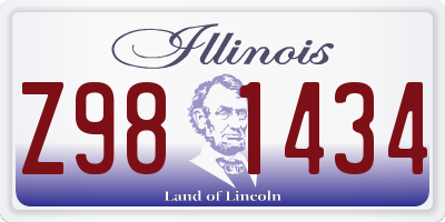 IL license plate Z981434