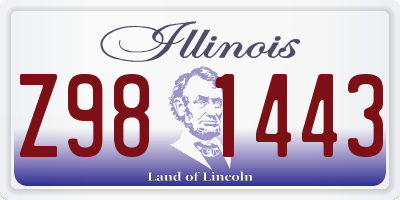 IL license plate Z981443