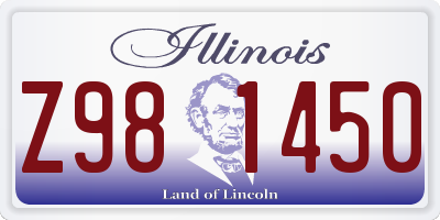 IL license plate Z981450