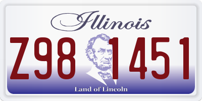 IL license plate Z981451