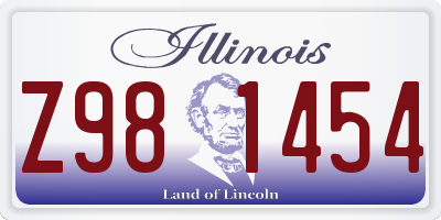 IL license plate Z981454