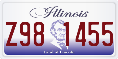 IL license plate Z981455