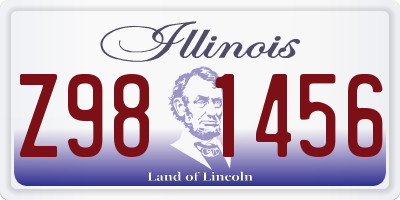 IL license plate Z981456