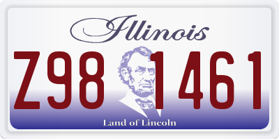 IL license plate Z981461