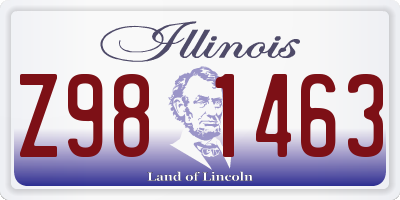 IL license plate Z981463