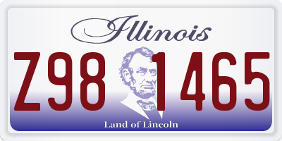 IL license plate Z981465