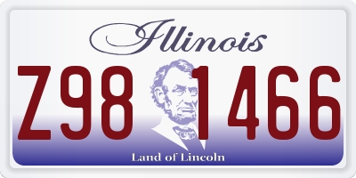 IL license plate Z981466