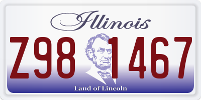 IL license plate Z981467