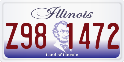 IL license plate Z981472