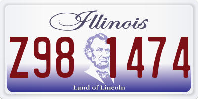 IL license plate Z981474