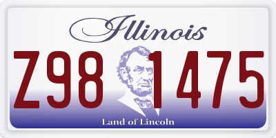 IL license plate Z981475