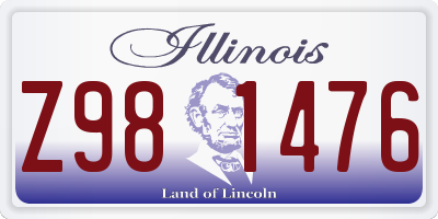 IL license plate Z981476