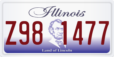 IL license plate Z981477