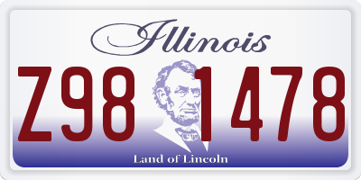 IL license plate Z981478