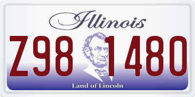 IL license plate Z981480