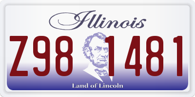 IL license plate Z981481