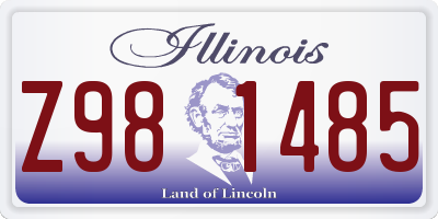 IL license plate Z981485