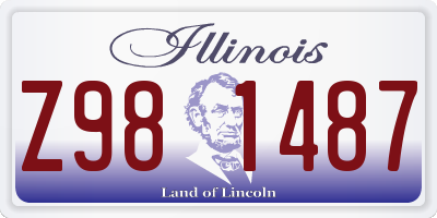 IL license plate Z981487