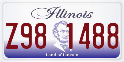 IL license plate Z981488