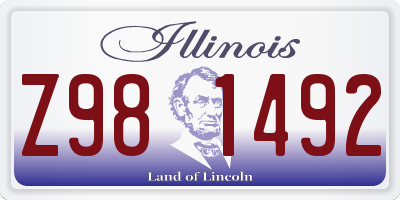 IL license plate Z981492