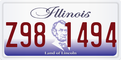 IL license plate Z981494