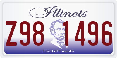 IL license plate Z981496