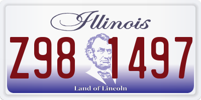 IL license plate Z981497