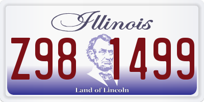 IL license plate Z981499