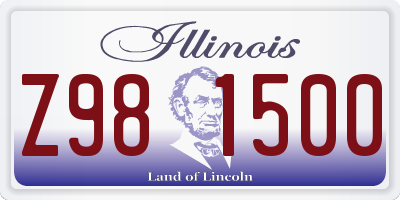 IL license plate Z981500