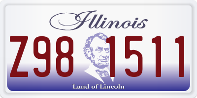 IL license plate Z981511