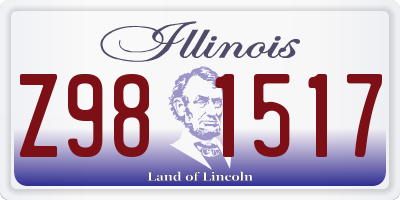 IL license plate Z981517