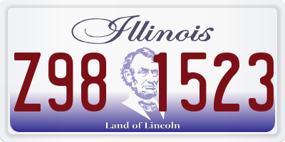 IL license plate Z981523
