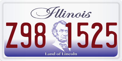 IL license plate Z981525