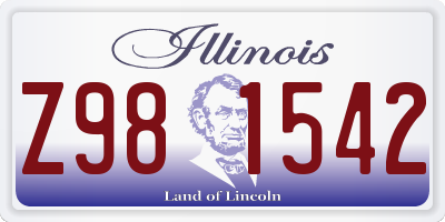 IL license plate Z981542
