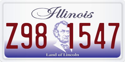 IL license plate Z981547