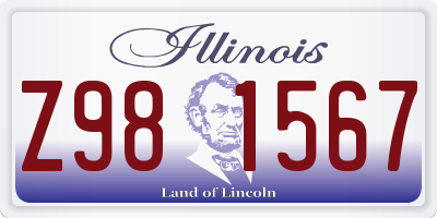 IL license plate Z981567