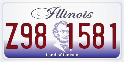 IL license plate Z981581