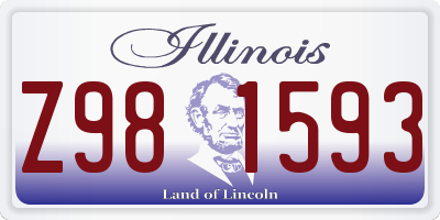 IL license plate Z981593