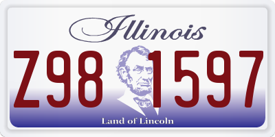 IL license plate Z981597