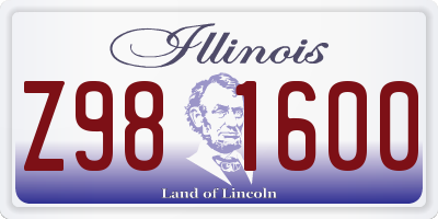 IL license plate Z981600