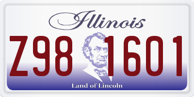 IL license plate Z981601