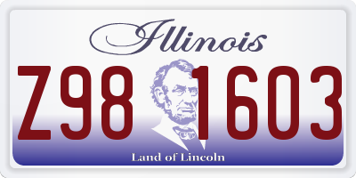 IL license plate Z981603