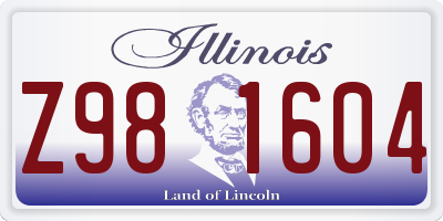 IL license plate Z981604