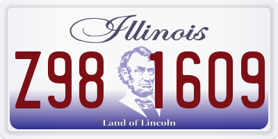 IL license plate Z981609