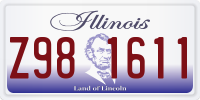 IL license plate Z981611