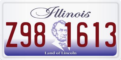 IL license plate Z981613