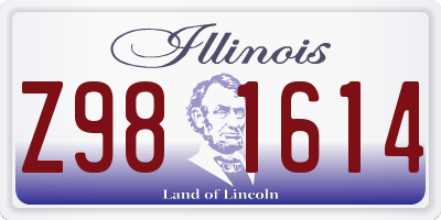 IL license plate Z981614