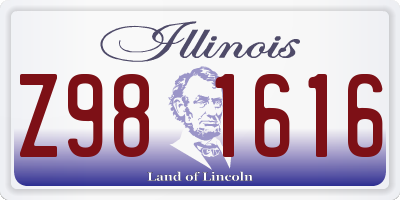 IL license plate Z981616
