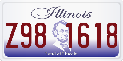 IL license plate Z981618
