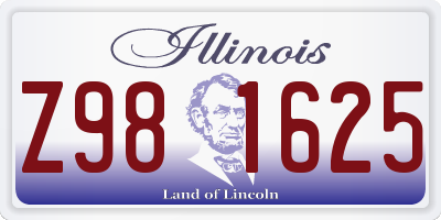 IL license plate Z981625